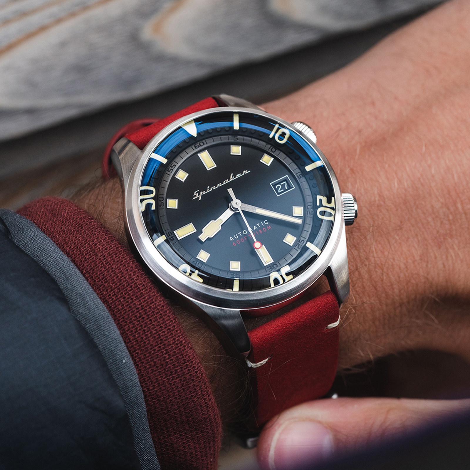 極美品 スピニカー ブラッドナー 蓄光 ダイバーズ デザイン 自動巻 腕時計